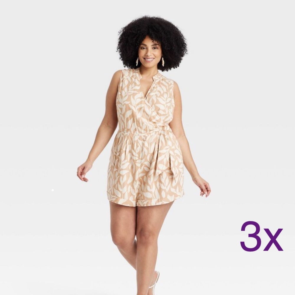 Sexy A New Day - Women's Linen Mini Jumpsuit - Size 3x